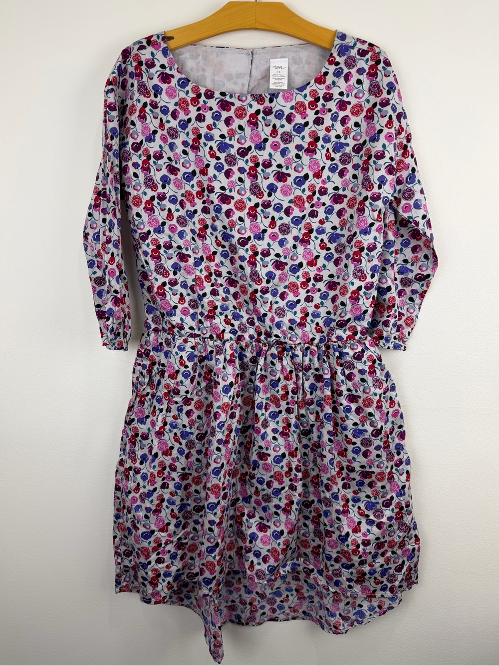 Tea Collection Girls Floral Print Cotton Dress Size 14 Cottagecore Boho